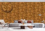 Silk premium Wallpaper For Wall Living Room PVC Coated Washable Wallpaper Bedroom Wallpaper Kacper Wallpaper 3D Geometrical Brown Wallpaper PATTERN NO - SL000421