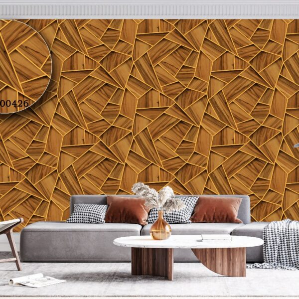 Silk premium Wallpaper For Wall Living Room PVC Coated Washable Wallpaper Bedroom Wallpaper Kacper Wallpaper 3D Geometrical Brown Wallpaper PATTERN NO - SL000421