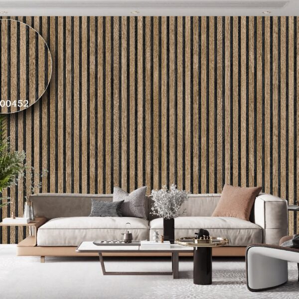 Silk premium Wallpaper For Wall Living Room PVC Coated Washable Wallpaper Bedroom Wallpaper Kacper Wallpaper Wooden Strap Brown Wallpaper PATTERN NO - SL000452