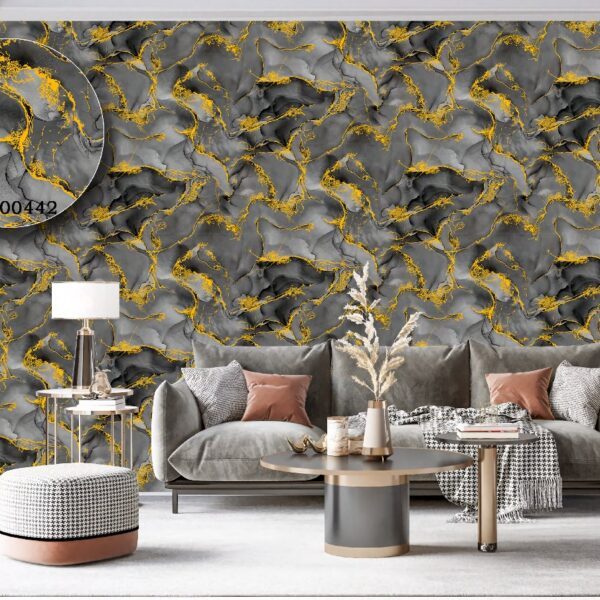 Silk premium Wallpaper For Wall Living Room PVC Coated Washable Wallpaper Bedroom Wallpaper Kacper Wallpaper Marble Stone Grey  Wallpaper PATTERN NO - SL000442