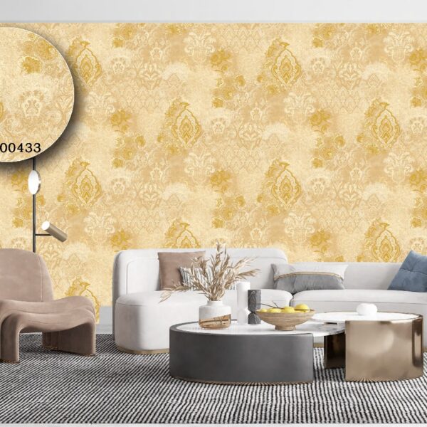 Silk premium Wallpaper For Wall Living Room PVC Coated Washable Wallpaper Bedroom Wallpaper Kacper Wallpaper Damask Goldern Wallpaper PATTERN NO - SL000433