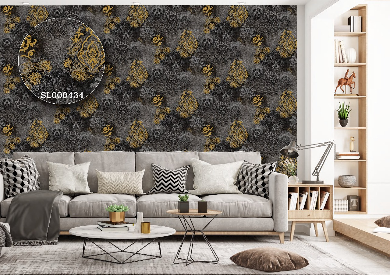 silk premium 3d wallpaper (29) Silk premium Wallpaper For Wall Living Room PVC Coated Washable Wallpaper Bedroom Wallpaper Kacper Wallpaper Damask Grey Wallpaper PATTERN NO - SL000434 - Image 1