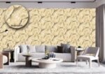 Silk premium Wallpaper For Wall Living Room PVC Coated Washable Wallpaper Bedroom Wallpaper Kacper Wallpaper Geometrical Stone Golden Wallpaper PATTERN NO - SL000430