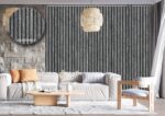 Silk premium Wallpaper For Wall Living Room PVC Coated Washable Wallpaper Bedroom Wallpaper Kacper Wallpaper Wooden Strap Grey Wallpaper PATTERN NO - SL000453