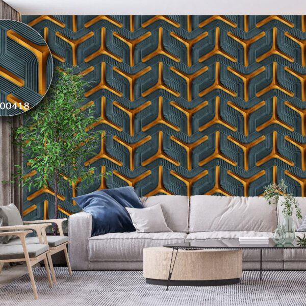 Silk premium Wallpaper For Wall Living Room PVC Coated Washable Wallpaper Bedroom Wallpaper Kacper Wallpaper Wooden Strap Brown Wallpaper 3D Geometrical Grey Wallpaper PATTERN NO - SL000418