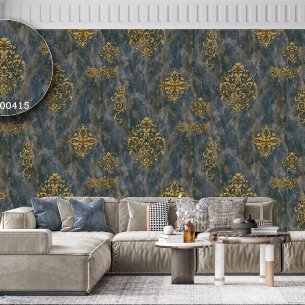 Silk premium Wallpaper For Wall Living Room PVC Coated Washable Wallpaper Bedroom Wallpaper Kacper Wallpaper 3D Damask Greywallpaper PATTERN NO - SL000415