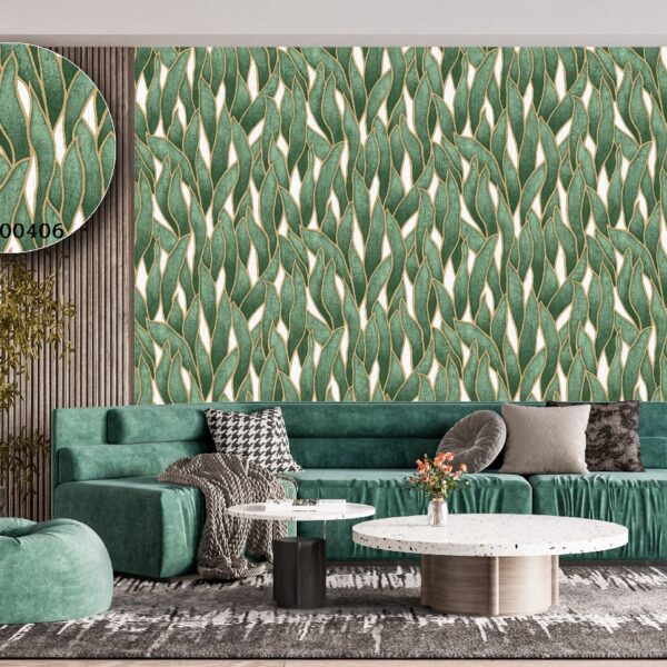 Silk premium Wallpaper For Wall Living Room PVC Coated Washable Wallpaper Bedroom Wallpaper Kacper Wallpaper 3D Green wallpaper PATTERN NO - SL000406