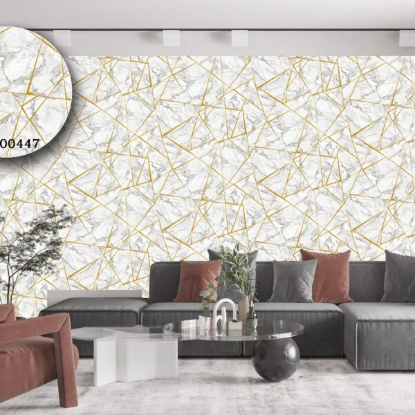 Silk premium Wallpaper For Wall Living Room PVC Coated Washable Wallpaper Bedroom Wallpaper Kacper Wallpaper Geometrical Grey wallpaper PATTERN NO - SL000447