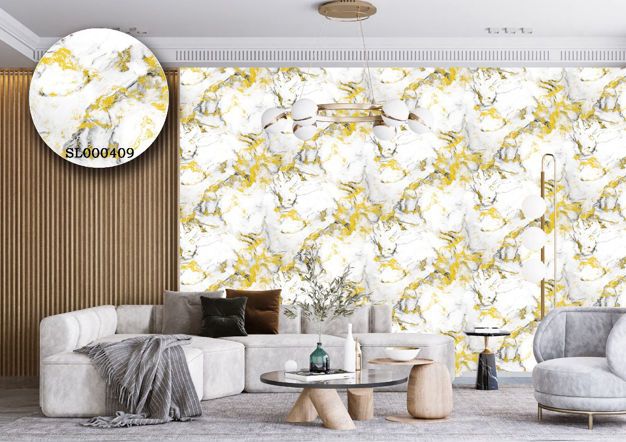 silk premium 3d wallpaper (5) Silk premium Wallpaper For Wall Living Room PVC Coated Washable Wallpaper Bedroom Wallpaper Kacper Wallpaper Marble Stone Goldern Wallpaper PATTERN NO - SL000409 - Image 1