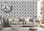 Silk premium Wallpaper For Wall Living Room PVC Coated Washable Wallpaper Bedroom Wallpaper Kacper Wallpaper Geometric Grey Colour Wallpaper PATTERN NO - SL000416