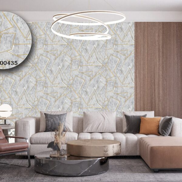 Silk premium Wallpaper For Wall Living Room PVC Coated Washable Wallpaper Bedroom Wallpaper Kacper Wallpaper Geometric Grey Colour Wallpaper PATTERN NO - SL000435