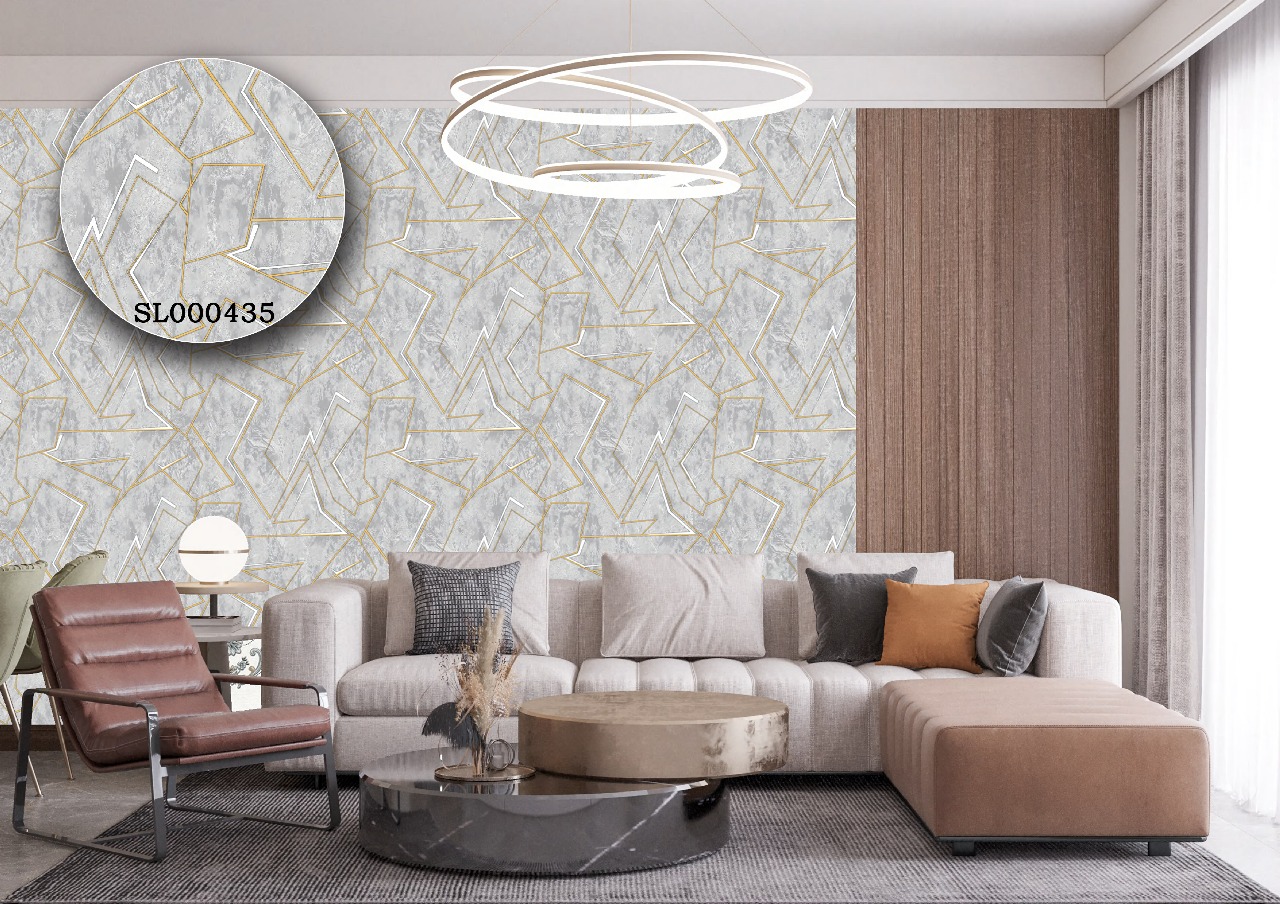 silk premium 3d wallpaper (52) Silk premium Wallpaper For Wall Living Room PVC Coated Washable Wallpaper Bedroom Wallpaper Kacper Wallpaper Geometric Grey Colour Wallpaper PATTERN NO - SL000435 - Image 1