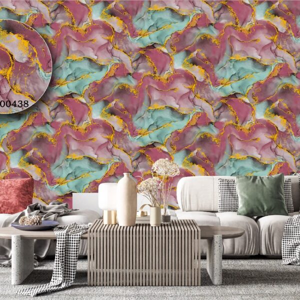 Silk premium Wallpaper For Wall Living Room PVC Coated Washable Wallpaper Bedroom Wallpaper Kacper Wallpaper Marble Pink Colour Wallpaper PATTERN NO - SL000438
