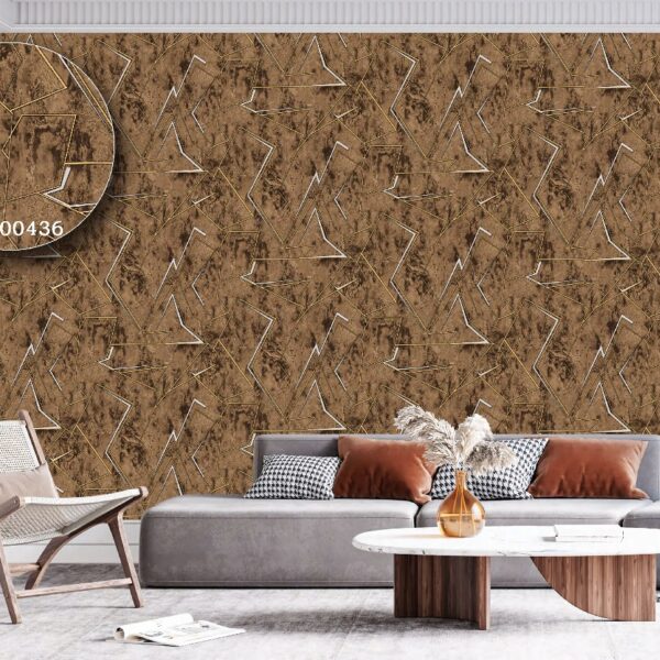 Silk premium Wallpaper For Wall Living Room PVC Coated Washable Wallpaper Bedroom Wallpaper Kacper Wallpaper Geometric Brown Colour Wallpaper PATTERN NO - SL000436