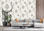 Silk premium Wallpaper For Wall Living Room PVC Coated Washable Wallpaper Bedroom Wallpaper Kacper Wallpaper Damask Grey Wallpaper PATTERN NO - SL000412