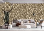 Silk premium Wallpaper For Wall Living Room PVC Coated Washable Wallpaper Bedroom Wallpaper Kacper Wallpaper 3D Leaf Brown Wallpaper PATTERN NO - SL000408