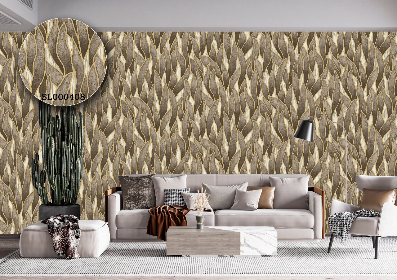 silk premium 3d wallpaper (9) Silk premium Wallpaper For Wall Living Room PVC Coated Washable Wallpaper Bedroom Wallpaper Kacper Wallpaper 3D Leaf Brown Wallpaper PATTERN NO - SL000408 - Image 1