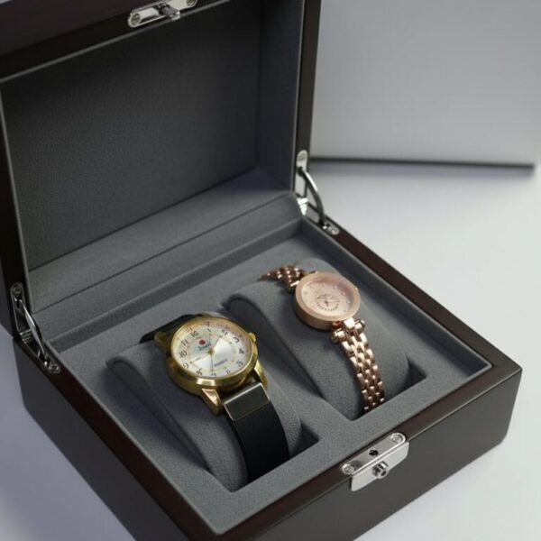 kacper Men Women's and Analog Watch For Gift Colour Golden and rose gold couple combo Under Rupees 349