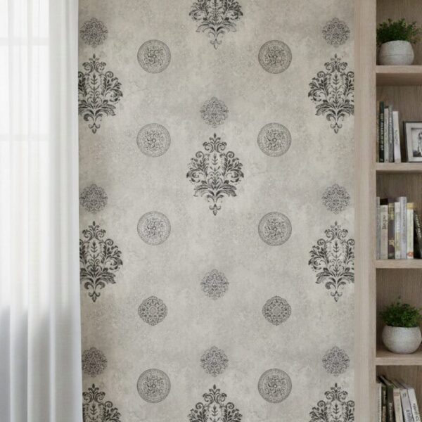 Wallpaper For Wall Living Room PVC Coated Washable Wallpaper Bedroom Wallpaper Kacper Wallpaper Grey Colour Under Rupees 350/-