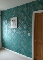 Wallpaper For Wall Living Room PVC Coated Washable Wallpaper Bedroom Wallpaper Kacper Wallpaper Sky Blue And Grey Colour Under Rupees 350/-