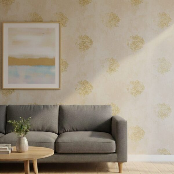 Wallpaper For Wall Living Room PVC Coated Washable Wallpaper Bedroom Wallpaper Kacper Wallpaper Golden Colour Under Rupees 350/-