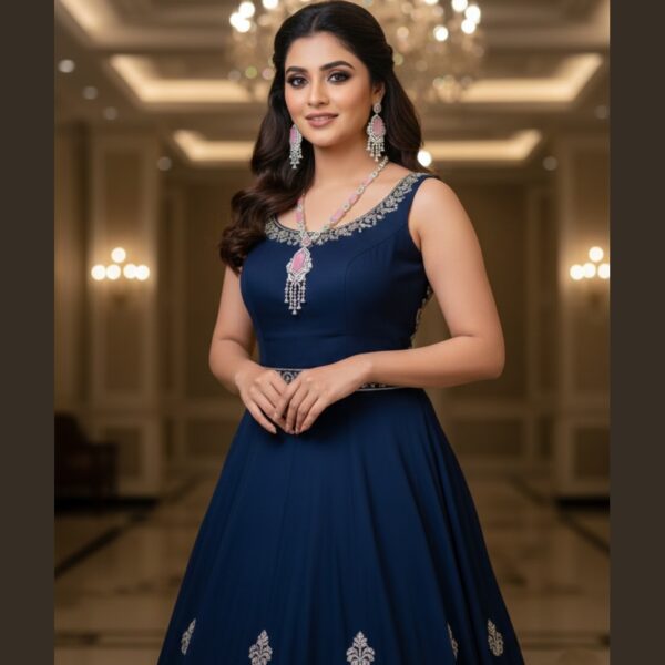 Kacper Women's Traditional Gold Plated AD Stone Colour Baby Pink Collar Bone Necklace Set Long Necklace set