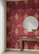 Wallpaper For Wall Living Room PVC Coated Washable Wallpaper Bedroom Wallpaper Kacper Wallpaper Red Colour Under Rupees 350/-