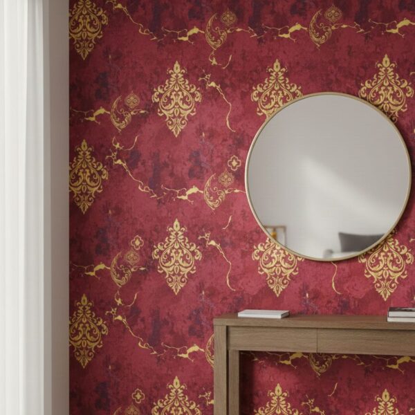 Wallpaper For Wall Living Room PVC Coated Washable Wallpaper Bedroom Wallpaper Kacper Wallpaper Red Colour Under Rupees 350/-