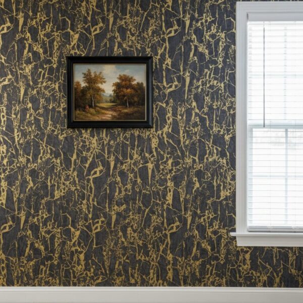 Wallpaper For Wall Living Room PVC Coated Washable Wallpaper Bedroom Wallpaper Kacper Wallpaper Black And Golden Colour Under Rupees 350/-