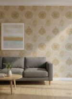 Wallpaper For Wall Living Room PVC Coated Washable Wallpaper Bedroom Wallpaper Kacper Wallpaper Golden Colour Under Rupees 350/-