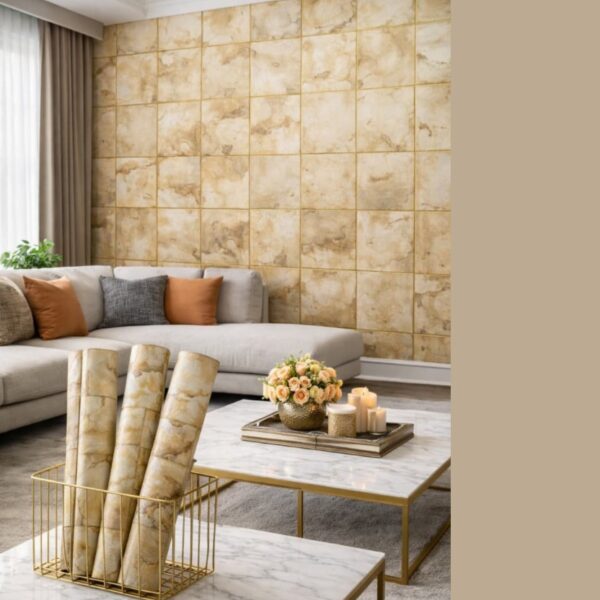 Wallpaper For Wall Living Room PVC Coated Washable Wallpaper Bedroom Wallpaper Kacper Wallpaper Golden Colour Under Rupees 350/-