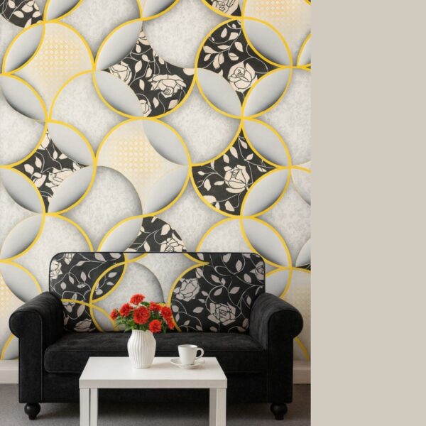 Wallpaper For Wall Living Room PVC Coated Washable Wallpaper Bedroom Wallpaper Kacper Wallpaper Cream And Black Colour Under Rupees 350/-