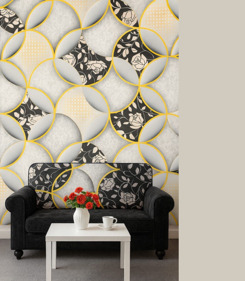 WALLPAPER FOR WALL (25) Wallpaper For Wall Living Room PVC Coated Washable Wallpaper Bedroom Wallpaper Kacper Wallpaper Cream And Black Colour Under Rupees 350/- - Image 1