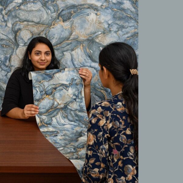 Wallpaper For Wall Living Room PVC Coated Washable Wallpaper Bedroom Wallpaper Kacper Wallpaper Sky Blue Colour Under Rupees 350/-