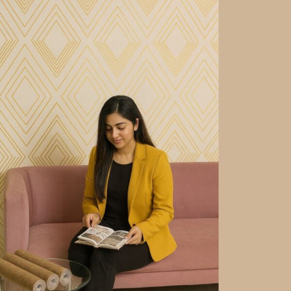 Wallpaper For Wall Living Room PVC Coated Washable Wallpaper Bedroom Wallpaper Kacper Wallpaper Golden Colour Under Rupees 350/-