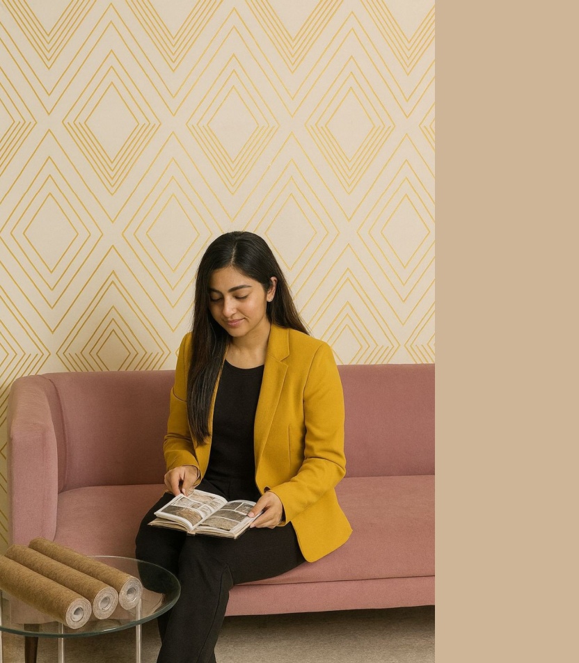 WALLPAPER FOR WALL (28) Wallpaper For Wall Living Room PVC Coated Washable Wallpaper Bedroom Wallpaper Kacper Wallpaper Golden Colour Under Rupees 350/- - Image 1