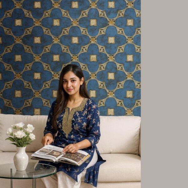 Wallpaper For Wall Living Room PVC Coated Washable Wallpaper Bedroom Wallpaper Kacper Wallpaper Blue Colour Under Rupees 350/-