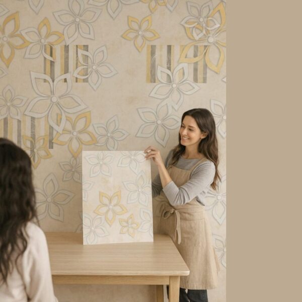 Wallpaper For Wall Living Room PVC Coated Washable Wallpaper Bedroom Wallpaper Kacper Wallpaper Cream And Golden Colour Under Rupees 350/-