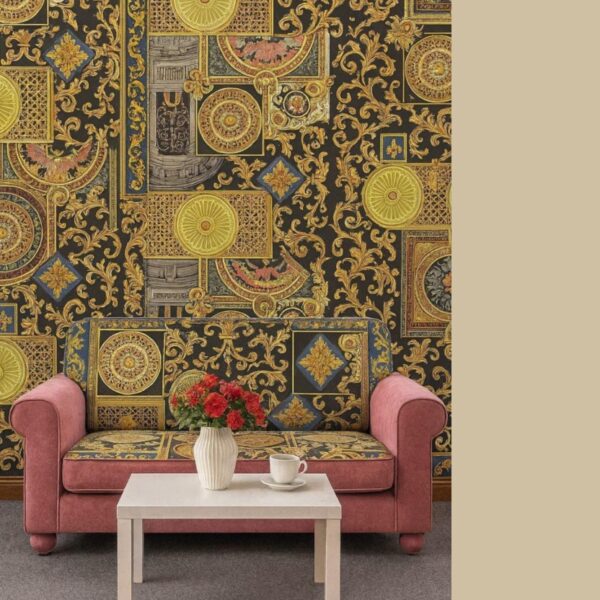 Wallpaper For Wall Living Room PVC Coated Washable Wallpaper Bedroom Wallpaper Kacper Wallpaper Golden Colour Under Rupees 350/-