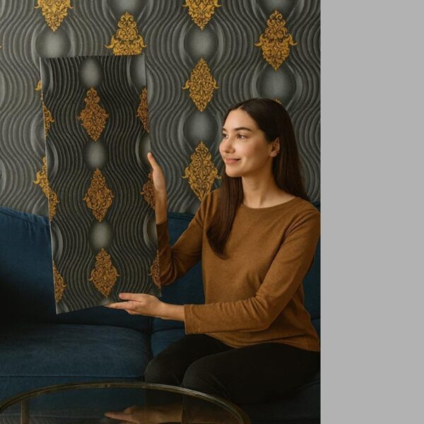 Wallpaper For Wall Living Room PVC Coated Washable Wallpaper Bedroom Wallpaper Kacper Wallpaper Black Colour Under Rupees 350/-