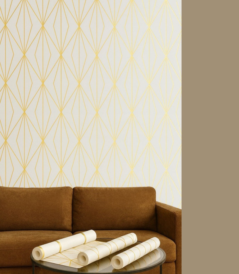 WALLPAPER FOR WALL (39) Wallpaper For Wall Living Room PVC Coated Washable Wallpaper Bedroom Wallpaper Kacper Wallpaper Golden Colour Under Rupees 350/- - Image 1