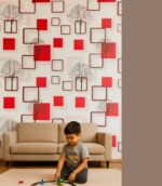 Wallpaper For Wall Living Room PVC Coated Washable Wallpaper Bedroom Wallpaper Kacper Wallpaper White And Red Colour Under Rupees 350/-
