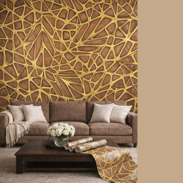 Wallpaper For Wall Living Room PVC Coated Washable Wallpaper Bedroom Wallpaper Kacper Wallpaper Golden Colour Under Rupees 350/-