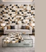 Wallpaper For Wall Living Room PVC Coated Washable Wallpaper Bedroom Wallpaper Kacper Wallpaper Cream And Black  Colour Under Rupees 350/-