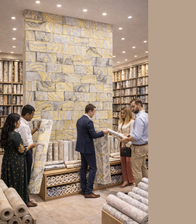 WALLPAPER FOR WALL (52) Wallpaper For Wall Living Room PVC Coated Washable Wallpaper Bedroom Wallpaper Kacper Wallpaper Golden Colour Under Rupees 350/- - Image 1