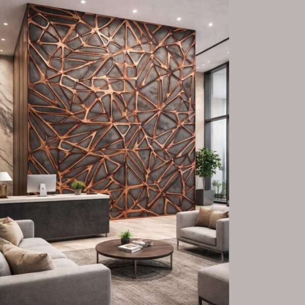 Wallpaper For Wall Living Room PVC Coated Washable Wallpaper Bedroom Wallpaper Kacper Wallpaper Rose Gold And Grey Colour Under Rupees 350/-