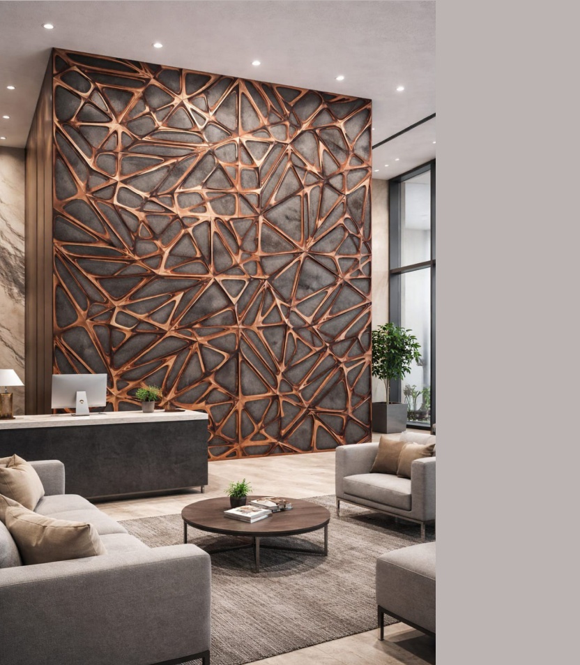 WALLPAPER FOR WALL (54) Wallpaper For Wall Living Room PVC Coated Washable Wallpaper Bedroom Wallpaper Kacper Wallpaper Rose Gold And Grey Colour Under Rupees 350/- - Image 1