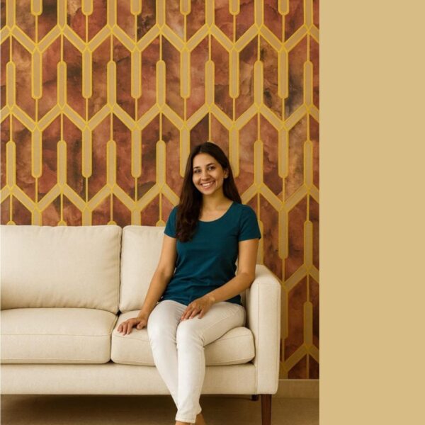 Wallpaper For Wall Living Room PVC Coated Washable Wallpaper Bedroom Wallpaper Kacper Wallpaper Golden Colour Under Rupees 350/-
