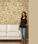 Wallpaper For Wall Living Room PVC Coated Washable Wallpaper Bedroom Wallpaper Kacper Wallpaper Golden Colour Under Rupees 350/-