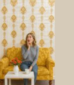 Wallpaper For Wall Living Room PVC Coated Washable Wallpaper Bedroom Wallpaper Kacper Wallpaper golden Colour Under Rupees 350/-